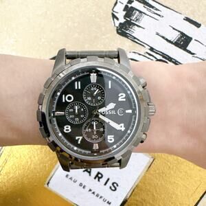 Fossil FS4721IE Dean Fashion Black Dial Stainless Steel Men's Watch